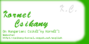 kornel csikany business card